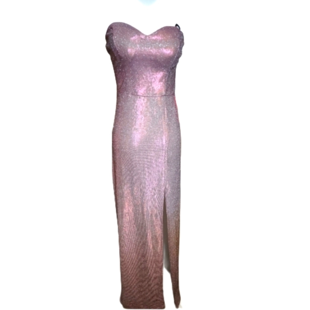 NWT Pink Metallic Sweetheart Strapless Dress Size 3/4 Spring Dress